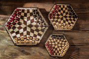 Ajedrez para tres jugadores - pequeño (tablero hexagonal de 16 cm de lado)