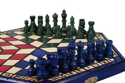 Juego de ajedrez para tres jugadores (32x28cm) tricolor