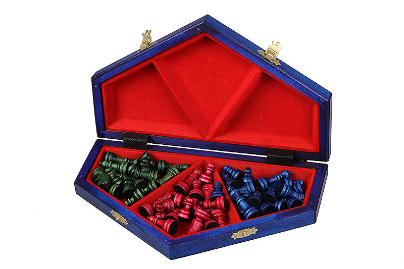 Juego de ajedrez para tres jugadores (32x28cm) tricolor - 837f15d5608e4525a19496b61c0fa676