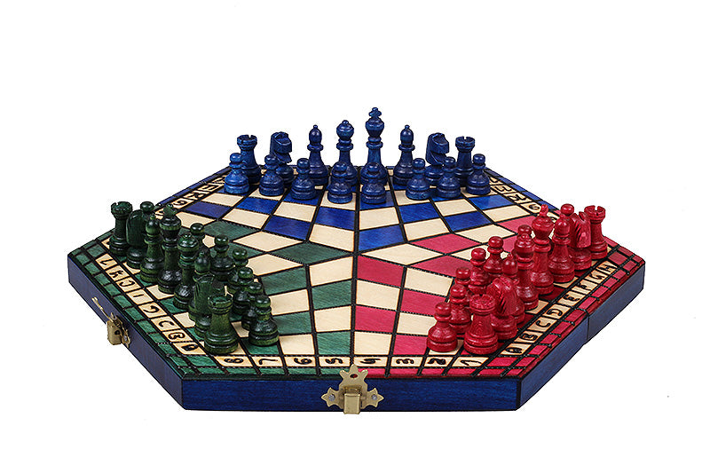 Juego de ajedrez para tres jugadores (32x28cm) tricolor - 8966ddcbc9d158a437676a9c62c7fab4