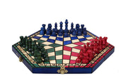 Juego de ajedrez para tres jugadores (32x28cm) tricolor