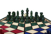 Juego de ajedrez para tres jugadores (32x28cm) tricolor