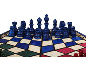Juego de ajedrez para tres jugadores (32x28cm) tricolor