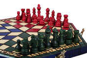 Juego de ajedrez para tres jugadores (32x28cm) tricolor