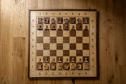 Elegante juego de ajedrez de madera DE DEMOSTRACIÓN: tablero (80 x 80 cm) con piezas