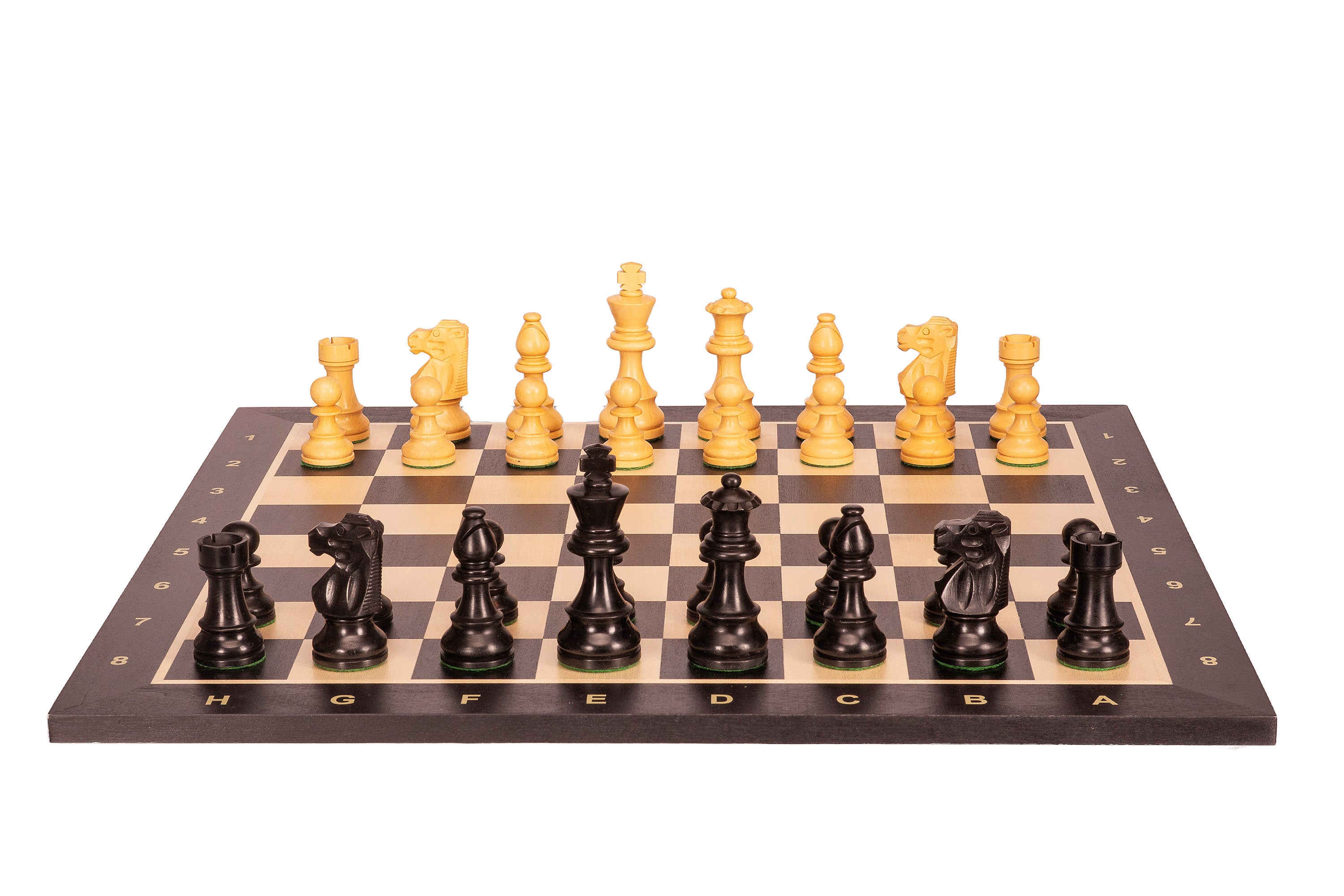 Tablero de Ajedrez Negro No5 + 3.5 Piezas francesas ebonizadas - Tablero de Ajedrez Negro No5 + 3.5 Piezas francesas ebonizadas