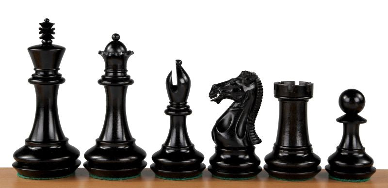 Piezas de ajedrez CHAMPFERED ÉBANO 4" - Piezas de ajedrez CHAMPFERED ÉBANO 4"