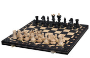 GRAN AJEDREZ NEGRO (54x54cm) - juego de ajedrez de madera con tablero quemado