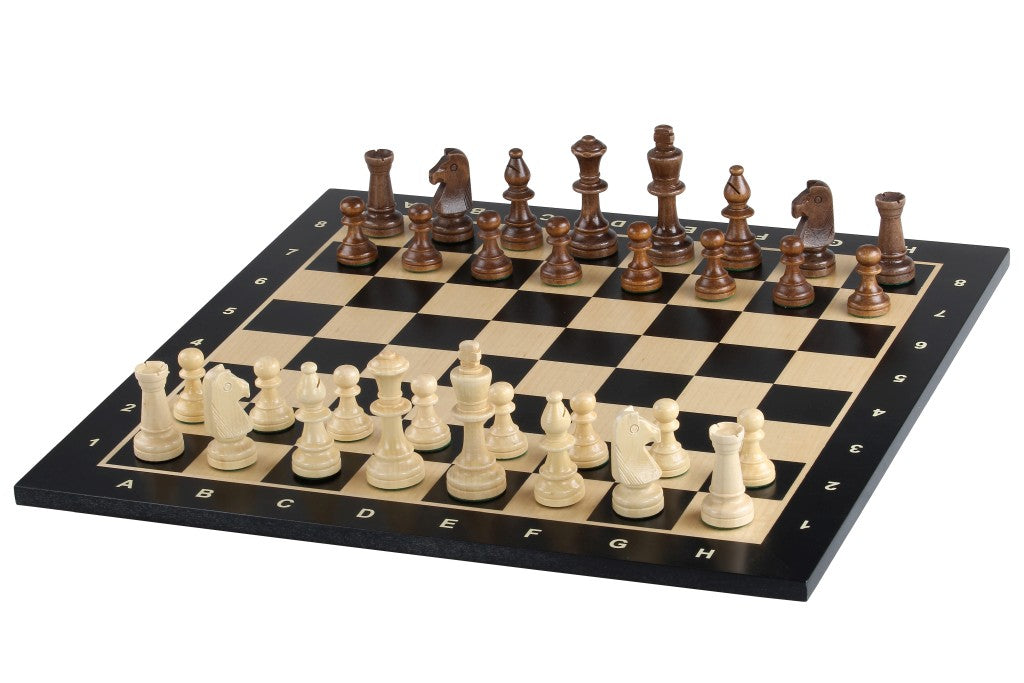 Tablero de ajedrez nº 4+ (con notación) ébano (marquetería) - Tablero de ajedrez nº 4+ (con notación) ébano (marquetería)