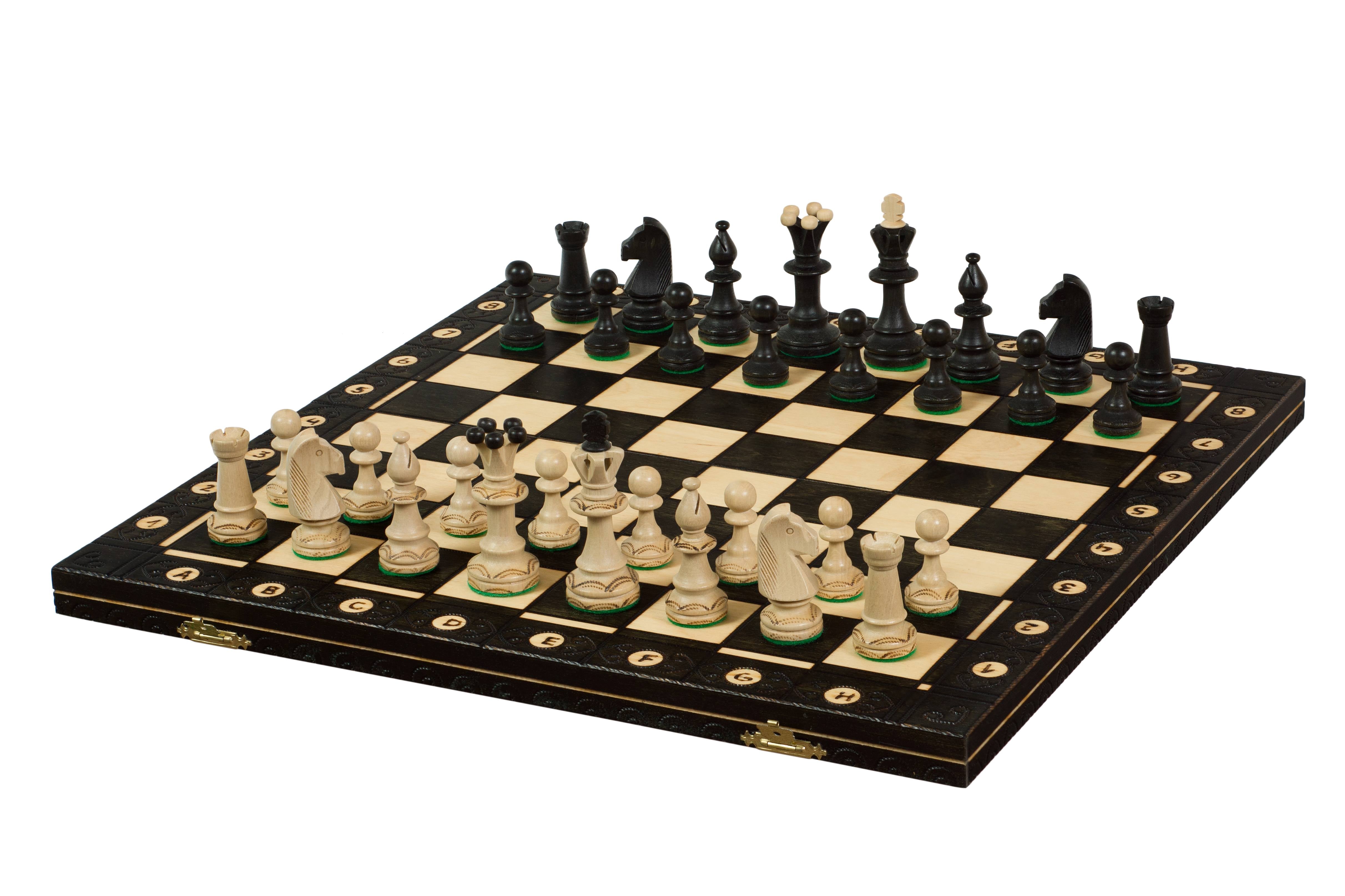 Juego de ajedrez de madera Cónsul Negro (48x48cm) - 649080e9d5b5590d1b2bbb61bb4011bd