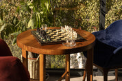 Juego de ajedrez de madera SENATOR 42×42 cm — piezas talladas, negras (rey de 80 mm, con notación, plegable)