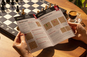 Juego de ajedrez de madera SENATOR 42×42 cm — piezas talladas, negras (rey de 80 mm, con notación, plegable)
