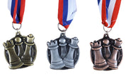 Medalla redonda de ajedrez - de plata