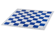 Tablero de ajedrez plegable de plástico n.º 6, blanco y azul