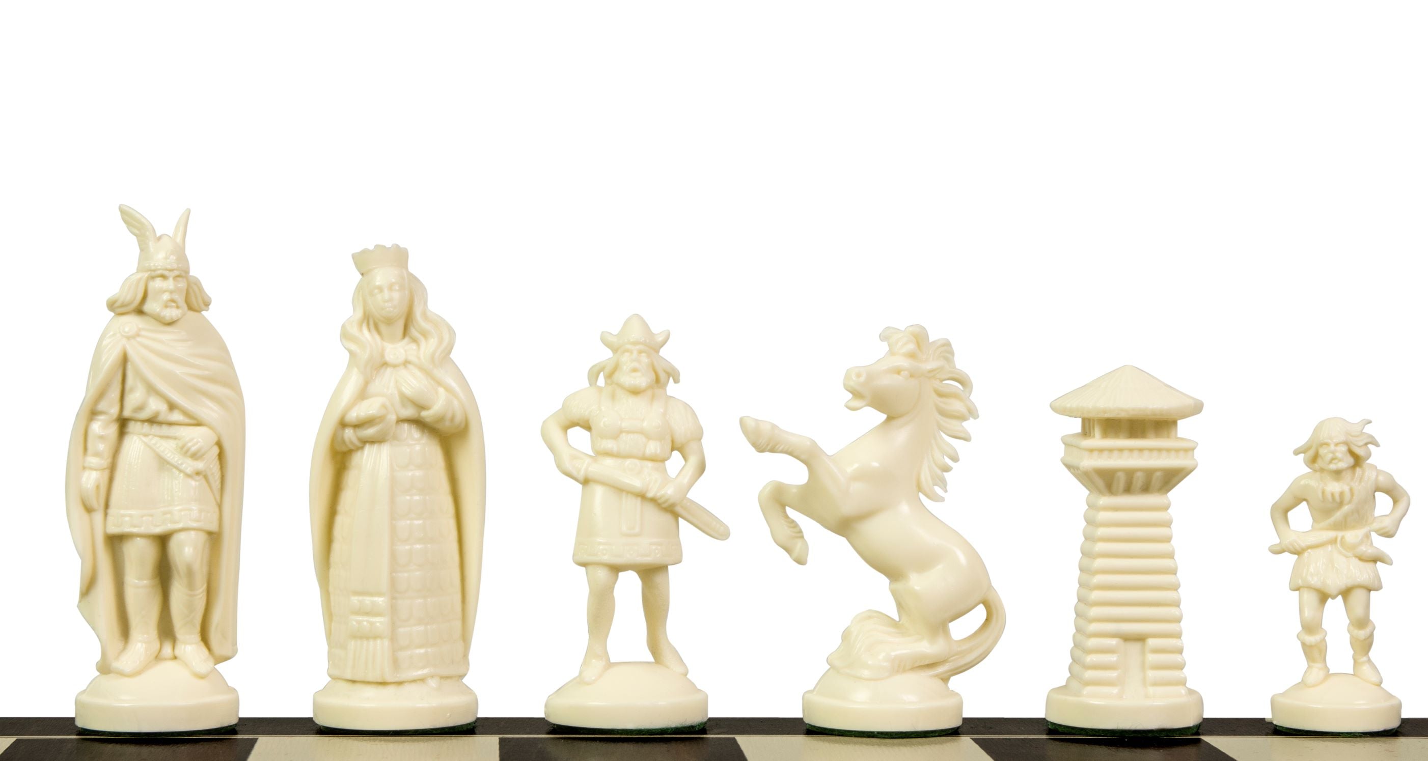 Figuras de ajedrez estilizadas vikingas, crema y negro (rey 98 mm) - 290b1be7dc8fdae2a44c0235d2ffedb1