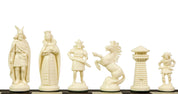 piezas de ajedrez estilizadas vireyas, crema y negro (rey 98 mm)