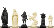 piezas de ajedrez estilizadas vireyas, crema y negro (rey 98 mm)