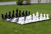 Juego de ajedrez para exterior / jardín (rey 40 cm) - piezas + tablero de ajedrez de nylon