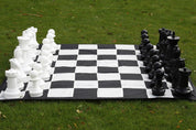 Juego de ajedrez para exterior / jardín (rey 40 cm) - piezas + tablero de ajedrez de nylon