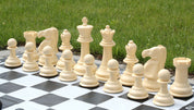 Pequeño juego de ajedrez para exterior / jardín (rey de 20 cm) - piezas + tablero de vinilo