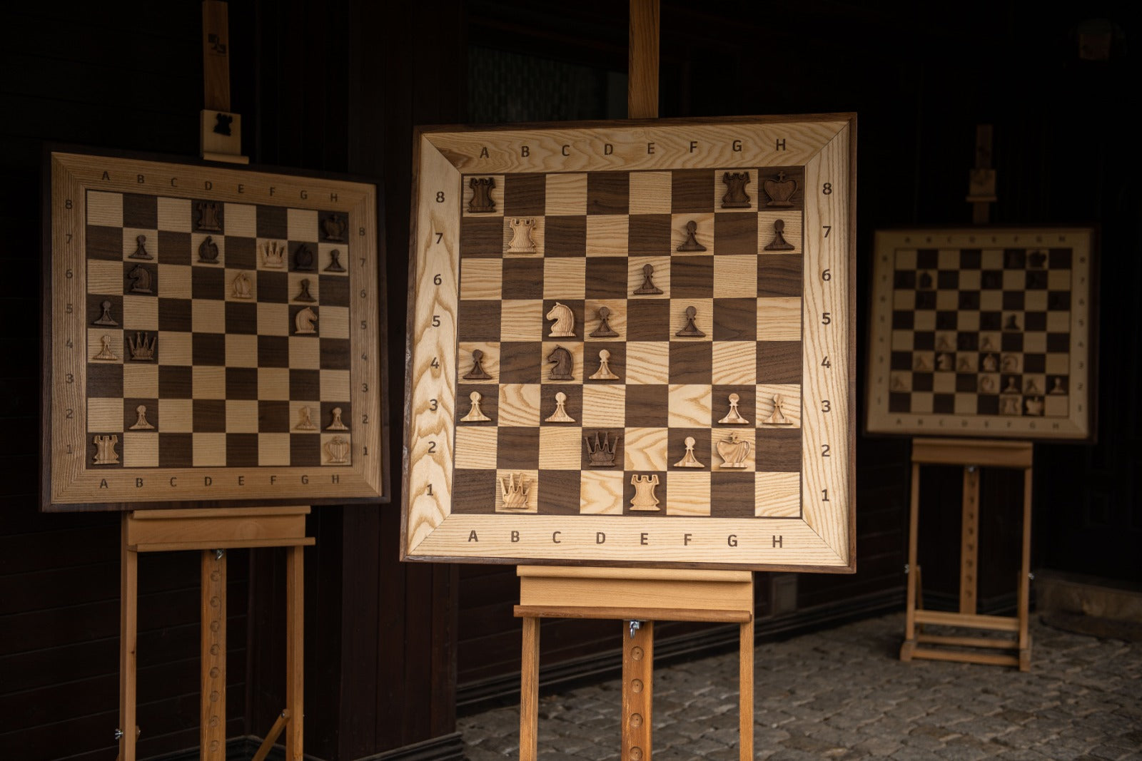 Elegante juego de ajedrez de madera DE DEMOSTRACIÓN: tablero (80 x 80 cm) con piezas - Elegante juego de ajedrez de madera DE DEMOSTRACIÓN: tablero (80 x 80 cm) con piezas