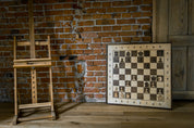 Elegante juego de ajedrez de madera DE DEMOSTRACIÓN: tablero (80 x 80 cm) con piezas