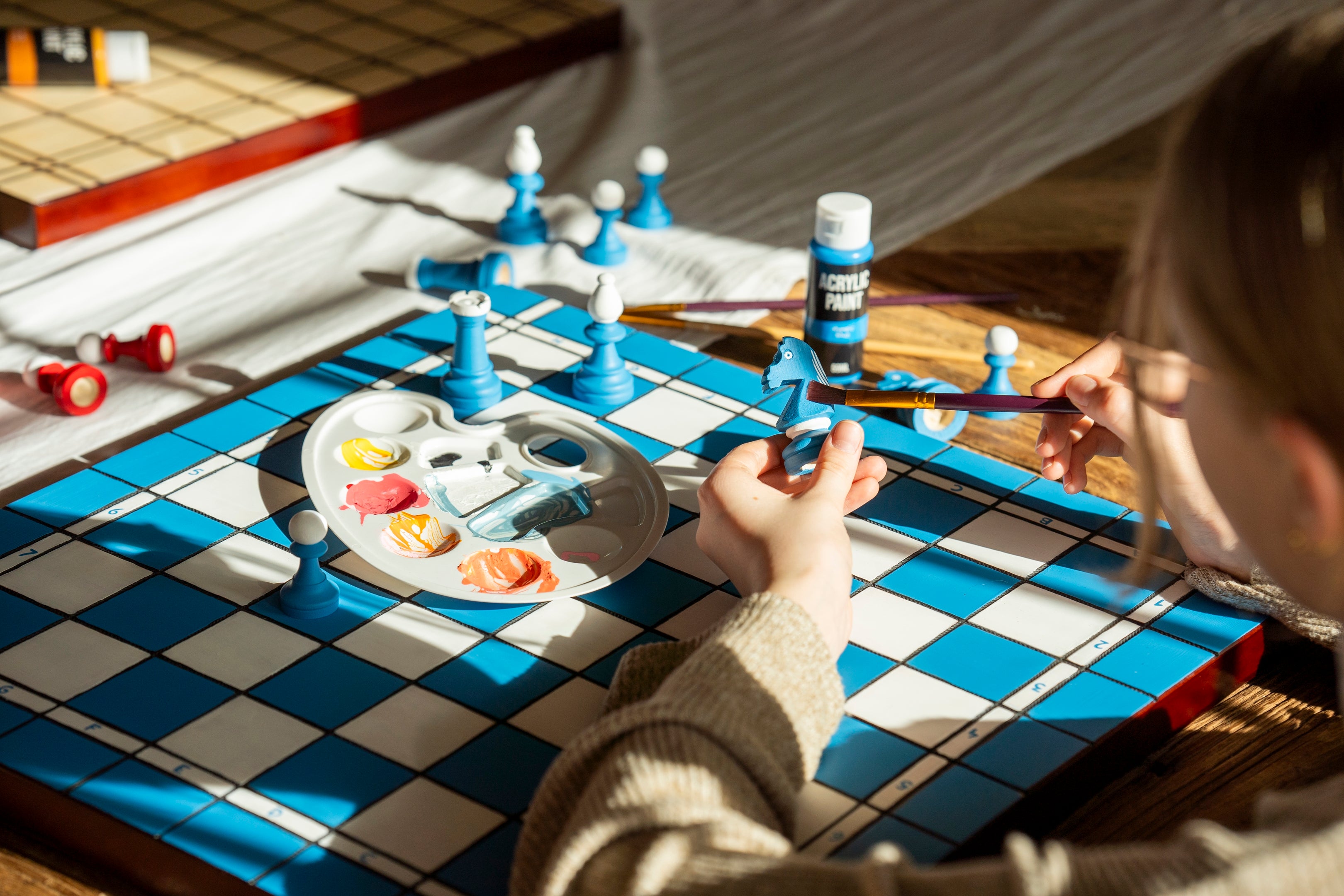 Caja de ajedrez para pintar y montar tú mismo (48x48cm) - DIY chess art - Caja de ajedrez para pintar y montar tú mismo (48x48cm) - DIY chess art