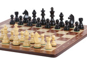 No6 Tablero de ajedrez negro+ 3.75" Piezas alemanas ebonizadas