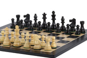 No6 Tablero de ajedrez negro+ 3.75" Piezas francesas ebonizadas