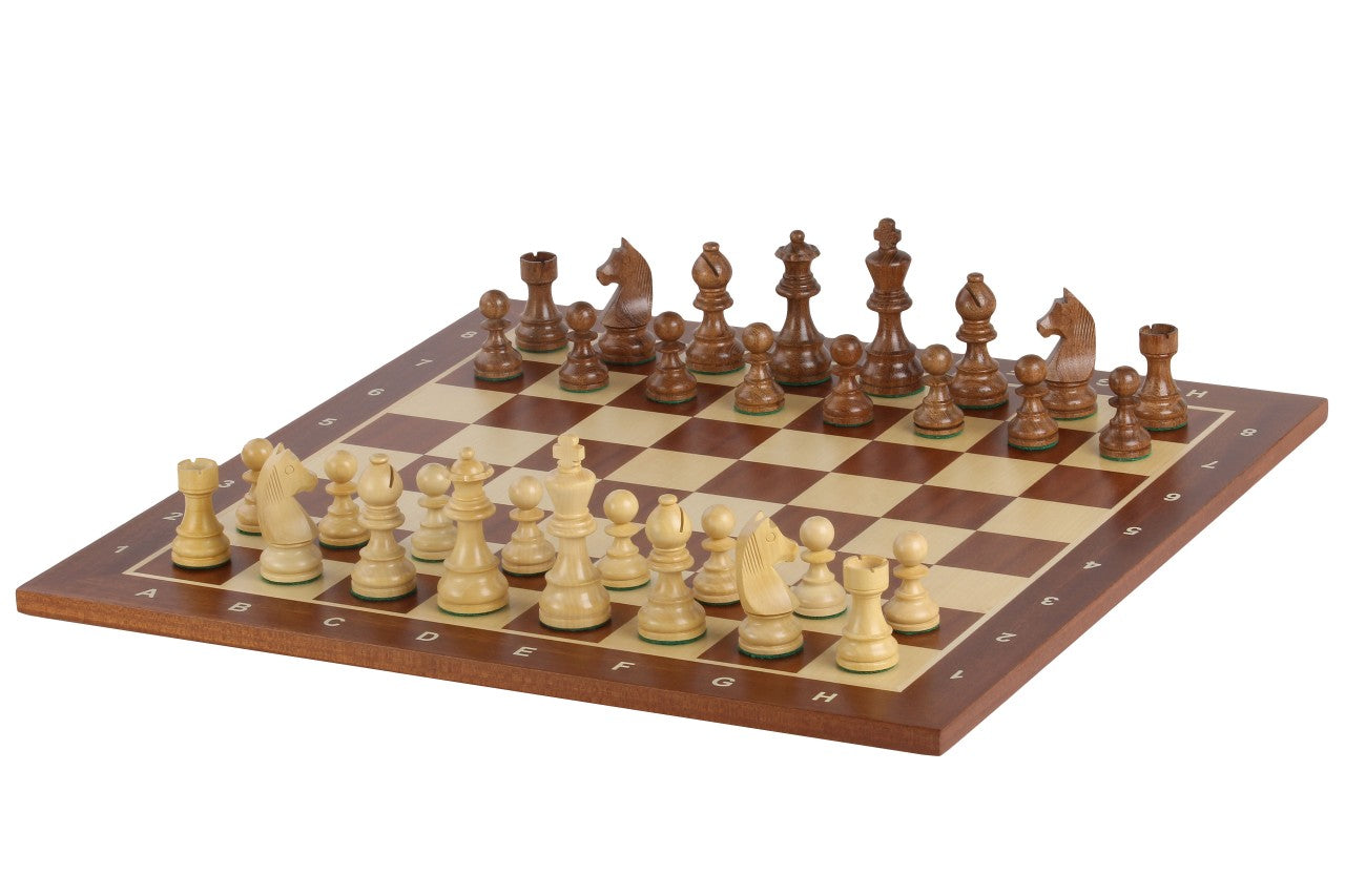Juego de ajedrez de torneo nº 6 - tablero de 58 mm + piezas de German Knight 3,75" - Juego de ajedrez de torneo nº 6 - tablero de 58 mm + piezas de German Knight 3,75"