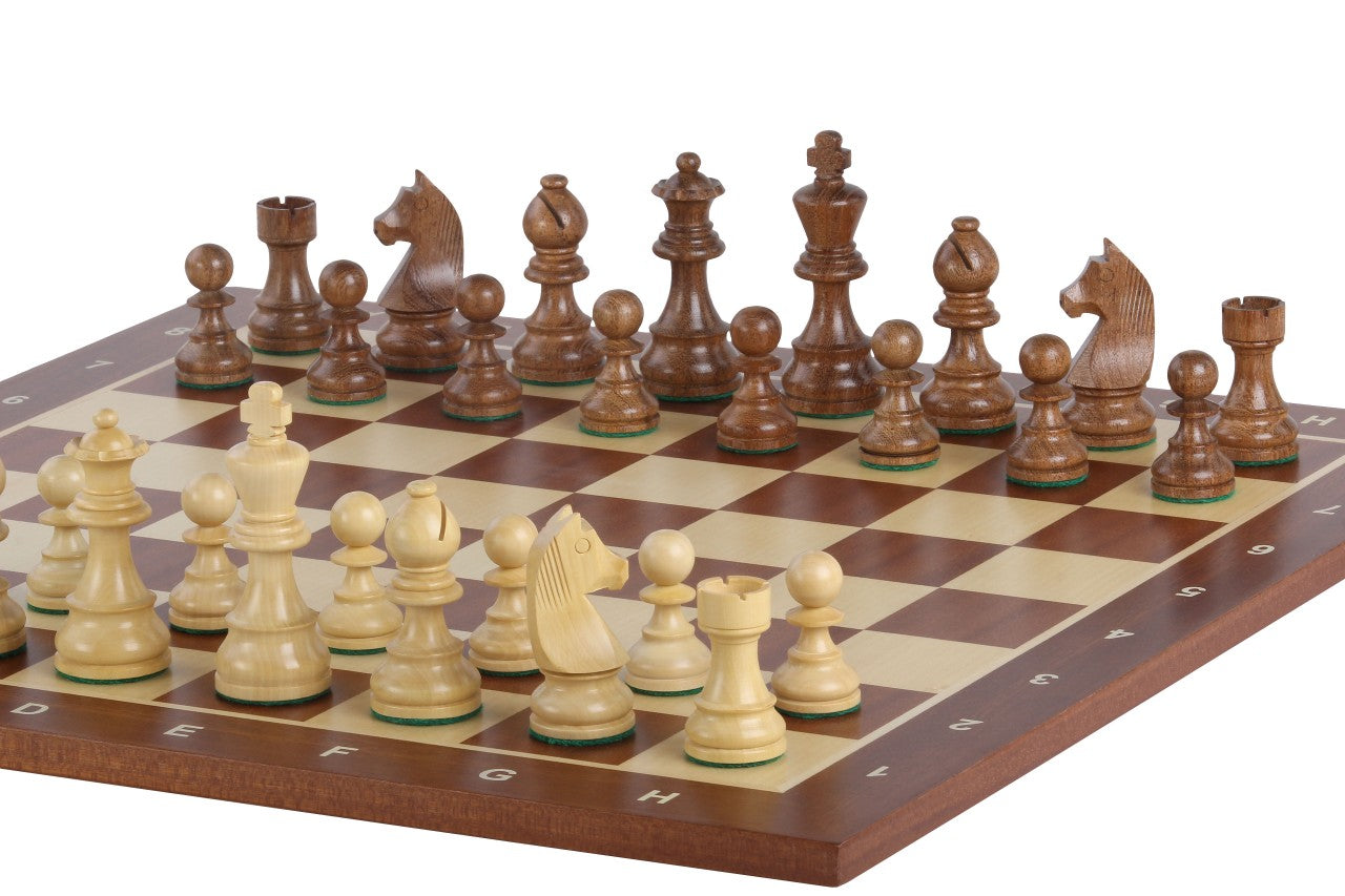 Juego de ajedrez de torneo nº 5 - tablero de 50 mm + piezas de caballero alemán de 3,5 - Juego de ajedrez de torneo nº 5 - tablero de 50 mm + piezas de caballero alemán de 3,5