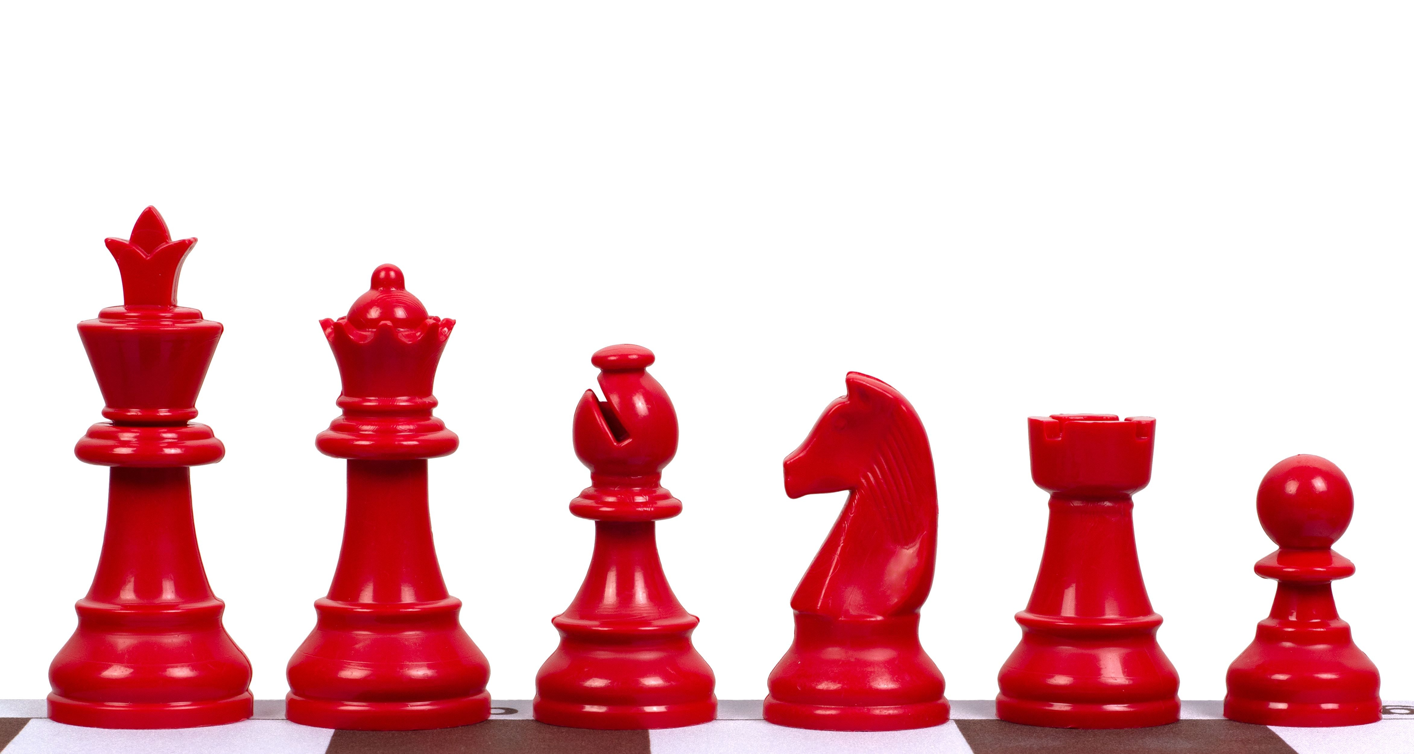 Staunton figuras de ajedrez 6, plástico (rey 95 mm) - rojo - d0d750b6d15e346ac557891cf25d7d85