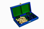 Ajedrez de madera MAGNETICO mini (20cm) - azul