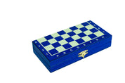 Ajedrez de madera MAGNETICO mini (20cm) - azul