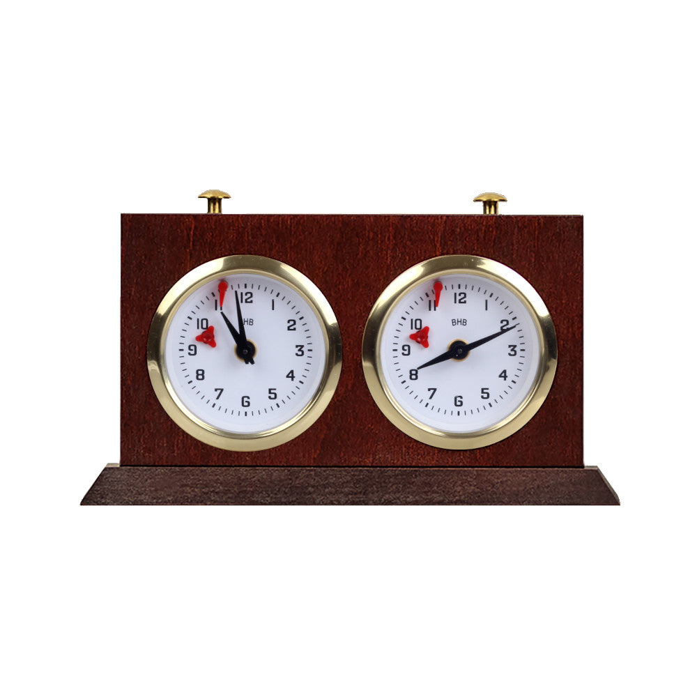Reloj de madera BHB con soporte - pequeño, color caoba - e38636445969fb9ff511bd6be9bbcc80