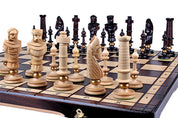Juego de ajedrez exclusivo «ROYAL LUX» (62 x 61,5 cm) - madera y latón