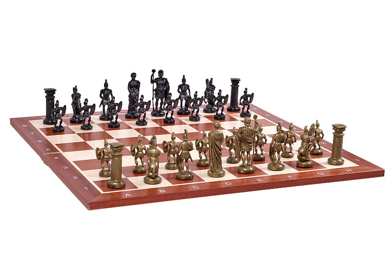piezas de ajedrez inspiradas en el Imperio romano, en negro y dorado, con peso de metal (el rey mide 98 mm) - piezas de ajedrez inspiradas en el Imperio romano, en negro y dorado, con peso de metal (el rey mide 98 mm)