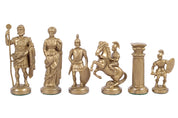 piezas de ajedrez inspiradas en el Imperio romano, en negro y dorado (rey de 98 mm)