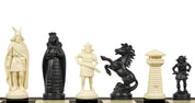 piezas de ajedrez estilizadas vireyas, crema y negro (rey 98 mm)