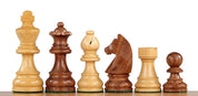 piezas de ajedrez Timeless de acacia india y boj, 7,6 cm, talladas en madera
