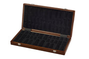 Estuche con incrustaciones de nogal / arce para piezas de ajedrez con altura de rey de hasta 90-96 mm