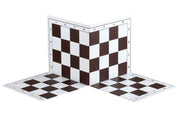 Tablero de ajedrez de plástico plegable en dos partes, n.º 4+, blanco y marrón