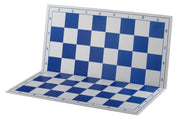 Tablero de ajedrez plegable de plástico 4+, blanco y azul