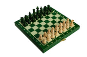 Ajedrez de madera MAGNETICO mini (20cm) - verde