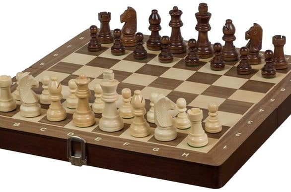 Juego de ajedrez de competición Sunrise Exclusive n.º 3: tablero de 30 x 30 cm, nogal (Walnut) - Juego de ajedrez de competición Sunrise Exclusive n.º 3: tablero de 30 x 30 cm, nogal (Walnut)