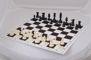 Juego de ajedrez escolar PLUS 2 - pesado (10 x tablero de ajedrez de plástico plegable con figuras de plástico ponderadas + 1x tablero de ajedrez de demostración)