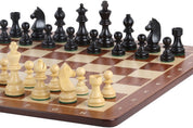 No6 Tablero de ajedrez negro+ 3.75" Piezas alemanas ebonizadas