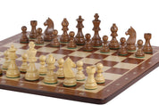Juego de ajedrez de torneo nº 6 - tablero de 58 mm + piezas de German Knight 3,75"